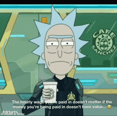 A Cartoon Character Is Holding A Cup Of Coffee In Front Of A Cafe Sanchez Sign GIF
