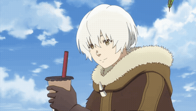 A Cartoon Character Is Holding A Cup With A Red Straw GIF