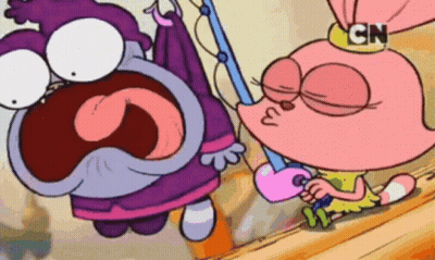 A Cartoon Character Is Holding A Fishing Rod With Cn Written On The Bottom GIF