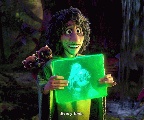 A Cartoon Character Is Holding A Green Box That Says " Every Time " On It GIF