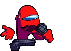 A Cartoon Character Is Holding A Gun And A Microphone . Sticker