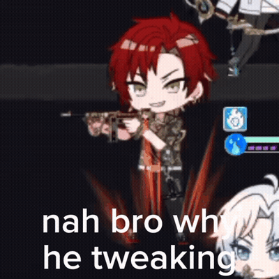 A Cartoon Character Is Holding A Gun And Says Nah Bro Why He Tweaking GIF