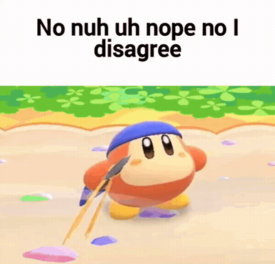 A Cartoon Character Is Holding A Gun And Says `` No Nuh Uh Nope No I Disagree '' GIF