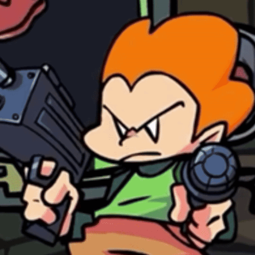 A Cartoon Character Is Holding A Gun In His Right Hand . GIF