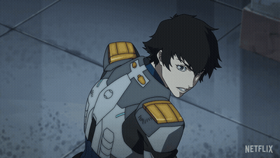 A Cartoon Character Is Holding A Gun With Netflix Written On The Bottom GIF