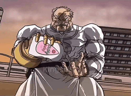 A Cartoon Character Is Holding A Hello Kitty Bottle GIF