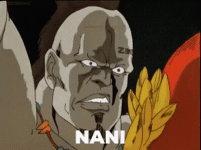 A Cartoon Character Is Holding A Laurel Wreath And The Word Nani Is On The Bottom Of His Face . GIF
