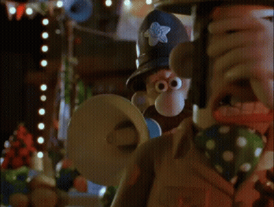 A Cartoon Character Is Holding A Megaphone And Says " Whoops " On The Screen GIF