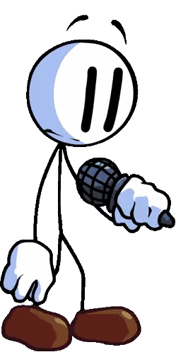 A Cartoon Character Is Holding A Microphone And Has The Number 11 On His Head Sticker