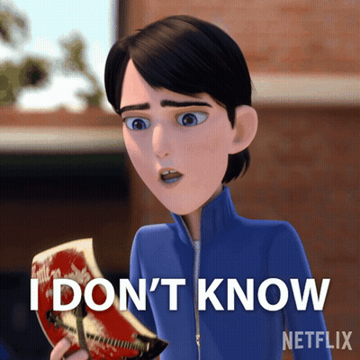 A Cartoon Character Is Holding A Piece Of Paper That Says I Don 'T Know Netflix GIF