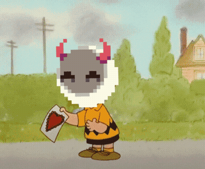 A Cartoon Character Is Holding A Piece Of Paper With A Triangle On It GIF