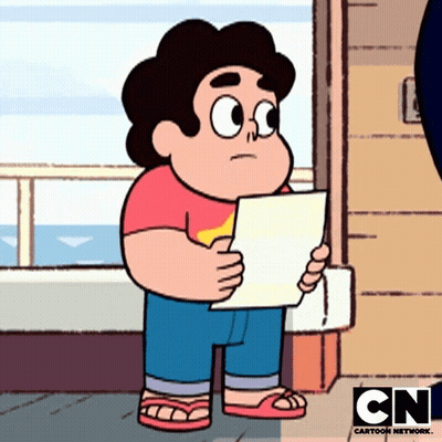 A Cartoon Character Is Holding A Piece Of Paper With The Cn Logo On The Bottom GIF