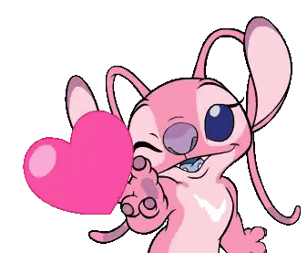 A Cartoon Character Is Holding A Pink Heart In Its Hand Sticker