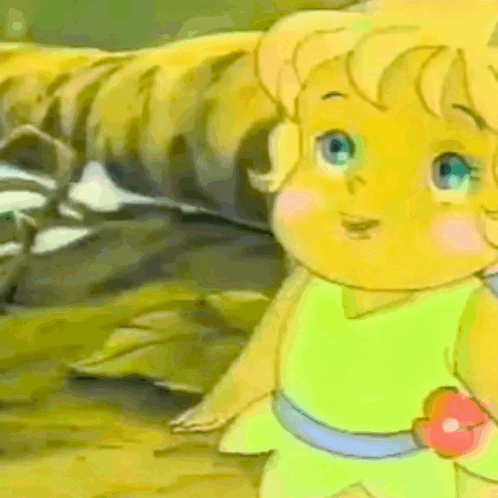 A Cartoon Character Is Holding A Red Apple GIF