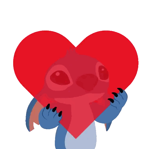 A Cartoon Character Is Holding A Red Heart With Its Mouth Open Sticker
