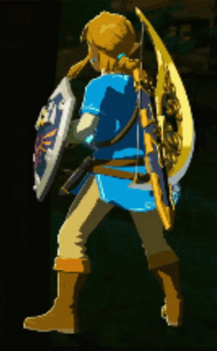 A Cartoon Character Is Holding A Shield And A Bow And Arrow GIF