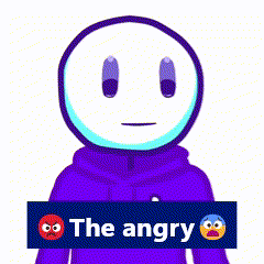 A Cartoon Character Is Holding A Sign That Reads The Angry GIF