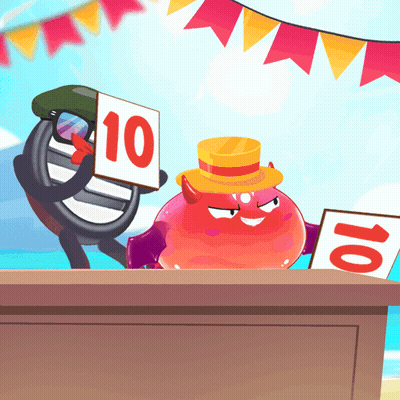 A Cartoon Character Is Holding A Sign That Says 10 GIF