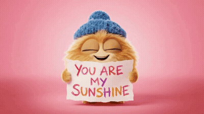 A Cartoon Character Is Holding A Sign That Says You Are My Sunshine GIF