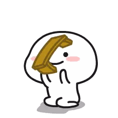 A Cartoon Character Is Holding A Small Wooden Table In His Hand . Sticker
