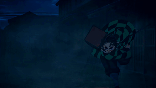 A Cartoon Character Is Holding A Sword And Carrying A Box GIF