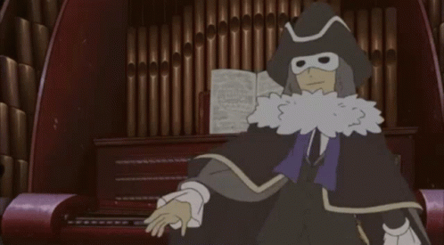 A Cartoon Character Is Holding A Sword In His Hand GIF