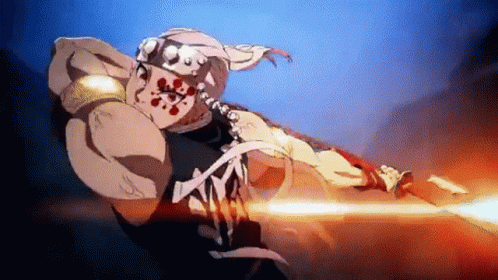 A Cartoon Character Is Holding A Sword In His Hand And A Light Is Coming Out Of His Mouth . GIF