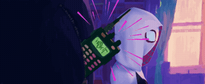 A Cartoon Character Is Holding A Walkie Talkie That Says " Work It " On It GIF