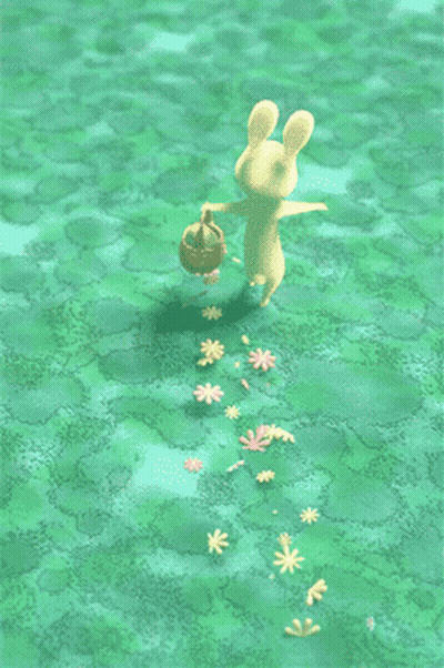 A Cartoon Character Is Holding A Watering Can And Flowers Are Coming Out Of The Water GIF