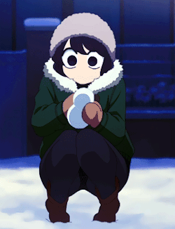 A Cartoon Character Is Kneeling Down Holding A Snowball GIF