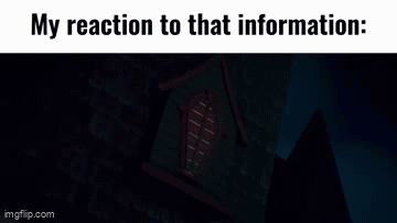 A Cartoon Character Is Laying In A Coffin With The Words " My Reaction To That Information " Above It GIF