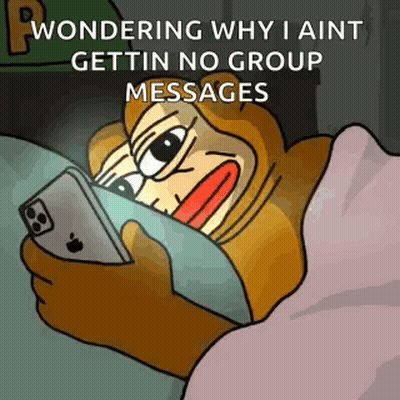 A Cartoon Character Is Laying In Bed Looking At His Phone . GIF