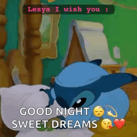 A Cartoon Character Is Laying On A Bed And Wishing Someone A Good Night And Sweet Dreams . GIF