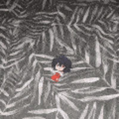 A Cartoon Character Is Laying On A Carpet With A Zebra Print . GIF