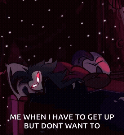 A Cartoon Character Is Laying On A Couch And Says `` Me When I Have To Get Up But Dont Want To '' GIF
