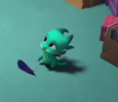 A Cartoon Character Is Laying On The Floor With A Shadow On The Floor . GIF