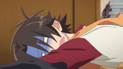 A Cartoon Character Is Laying On The Floor With His Head On His Arm GIF