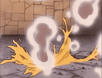 A Cartoon Character Is Laying On The Ground With A Glowing Flame Coming Out Of His Head . GIF