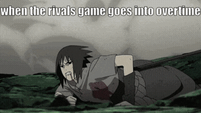 A Cartoon Character Is Laying On The Ground With A Sword In His Hand . GIF