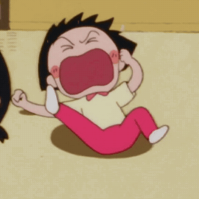 A Cartoon Character Is Laying On The Ground With His Mouth Open GIF
