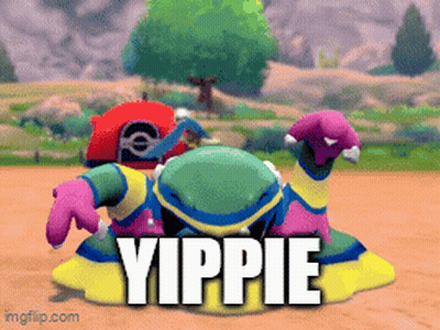 A Cartoon Character Is Laying On The Ground With The Word Yippie Above It GIF
