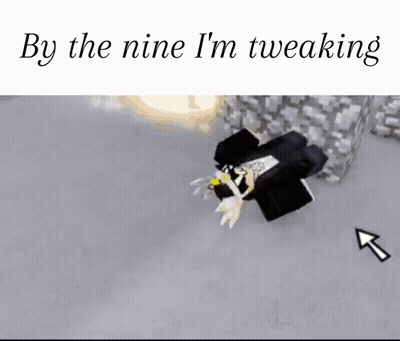 A Cartoon Character Is Laying On The Ground With The Words By The Nine I 'M Tweaking . GIF