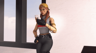 A Cartoon Character Is Looking At Her Phone GIF
