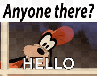A Cartoon Character Is Looking Out Of A Window And Says `` Anyone There ? Hello '' . GIF