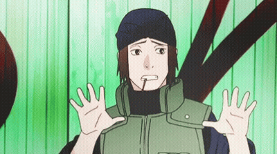 A Cartoon Character Is Making A Funny Face While Holding His Hands Up . GIF
