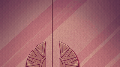 A Cartoon Character Is Peeking Out From Behind A Door And Asking " Hello " GIF