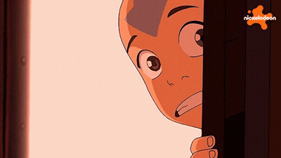 A Cartoon Character Is Peeking Out From Behind A Door With A Nickelodeon Logo In The Corner GIF