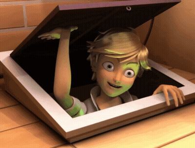 A Cartoon Character Is Peeking Out Of A Wooden Box GIF