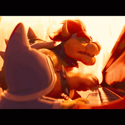 A Cartoon Character Is Playing A Piano While Another Character Watches GIF