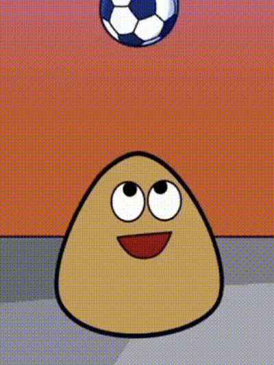 A Cartoon Character Is Playing Soccer With A Soccer Ball On Its Head . GIF
